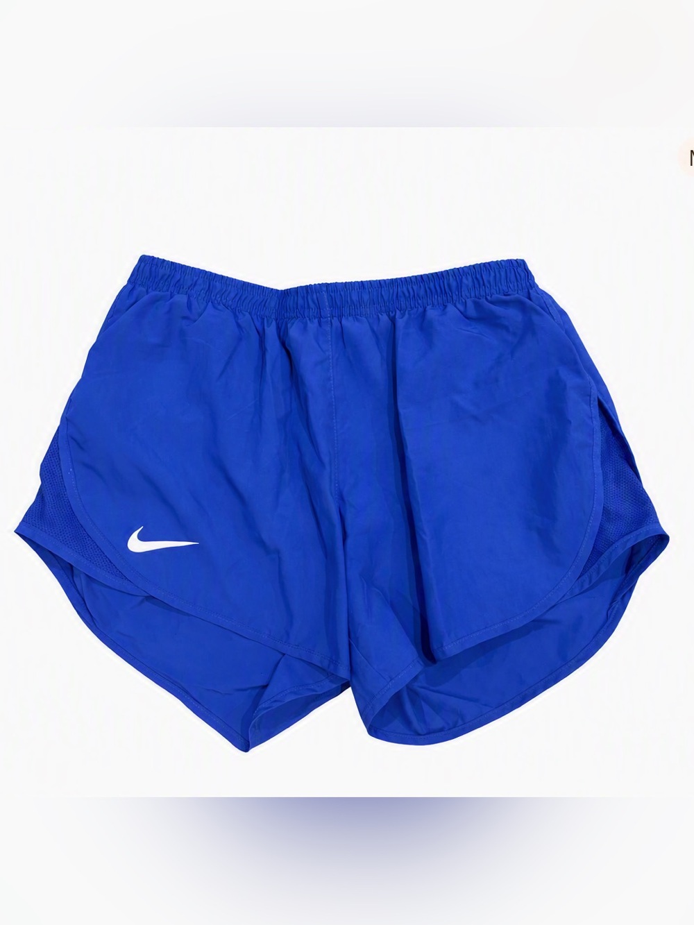 Nike Blue Athletic Running Shorts with White Swoosh